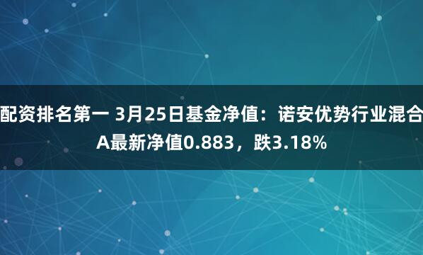 配资排名第一 3月25日基金净值:诺安优势行业混合A最新净值0.883,跌3.18%