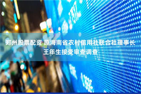 郑州股票配资 原海南省农村信用社联合社理事长王年生接受审查调查